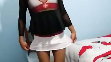 Joselynne Cd In Stockings And Tight Skirt Nurse Horny - 4 image