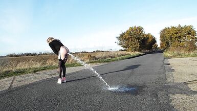 Tgirl Squirting Milk From Her Tranny Ass Outdoors - 10 image