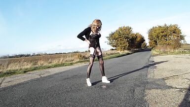 Tgirl Squirting Milk From Her Tranny Ass Outdoors