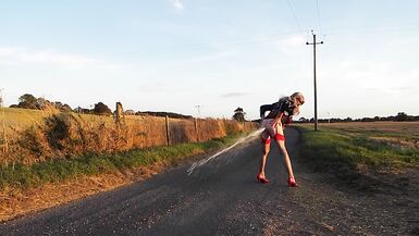 Tgirl Squirting Milk From Her Tranny Ass Outdoors - 13 image