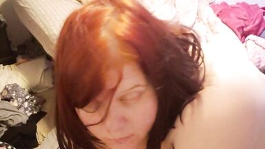 First take of trans girl masturbating with huge glass dildo - 2 image