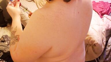 First take of trans girl masturbating with huge glass dildo - 8 image