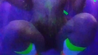 NUDE ONLY SOCKS PLAYING WITH UV BUBBLES - 12 image