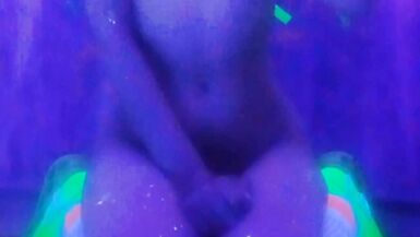 NUDE ONLY SOCKS PLAYING WITH UV BUBBLES - 2 image