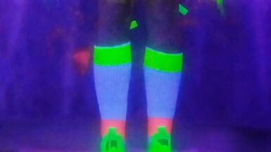 NUDE ONLY SOCKS PLAYING WITH UV BUBBLES - 6 image