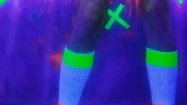 NUDE ONLY SOCKS PLAYING WITH UV BUBBLES - 8 image