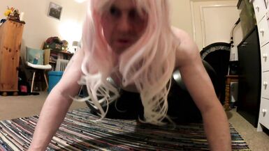 Sissy Misty bouncing on her rubber yoga ball - 15 image