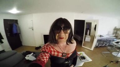 Shemale mistress compare her cock and her slave's cock - 12 image