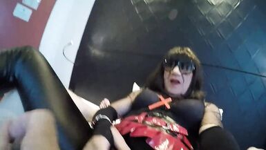 Fat hairy man jerk when playing with mature shemale - 9 image