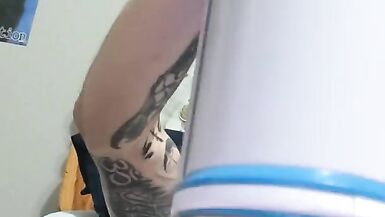 anime outfit sissy cums huge nut with toy - 10 image