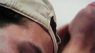 Tgirl with nice boobs rides guy and takes a load on the sofa - 7 image