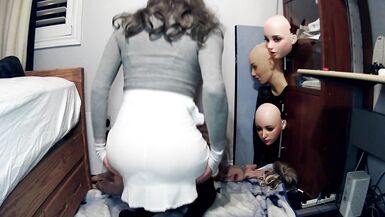 Emily's Masks Pt1! Female mask Emily puts on her kigurumi mask Celli and starts to play with herself - 12 image