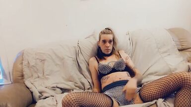 Cute Raver Tranny Fingers Herself - 4 image