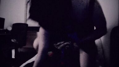 Trans Goth Girl Rides Dildo For First Time - 2 image