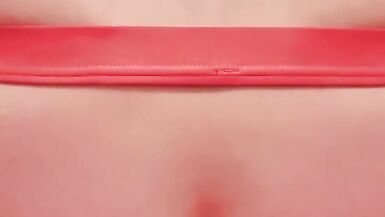 Girl in leggins with hot ass puts a big cucumber on her ass - 11 image