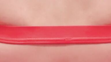 Girl in leggins with hot ass puts a big cucumber on her ass