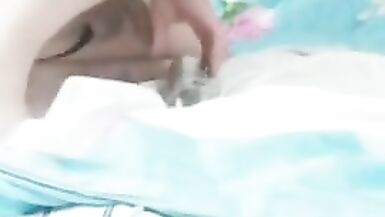 Anal slut Annyfist rides big dildo in sexy lingerie and cums on bed - 12 image