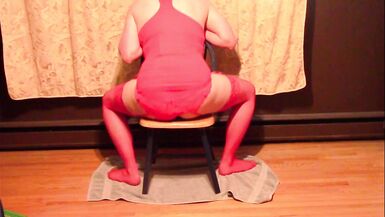 Femboy Twink Crossdresser Struggles to Fit Big Blue Cock in Ass - 5 image