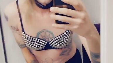 Trans Rocker Teasing Her Boobs - 11 image