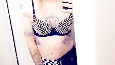 Trans Rocker Teasing Her Boobs - 3 image