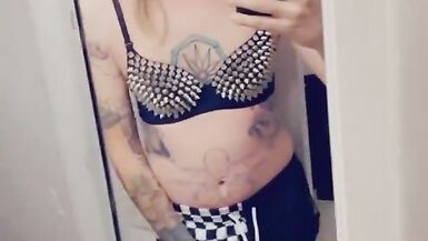 Trans Rocker Teasing Her Boobs - 6 image