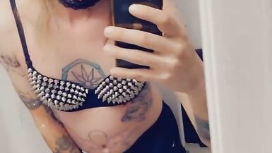 Trans Rocker Teasing Her Boobs - 7 image