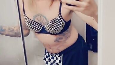 Trans Rocker Teasing Her Boobs