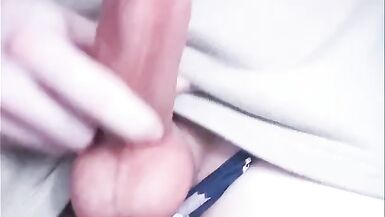 Handjob with Precum Dripping girl's cock and cum POV - 12 image