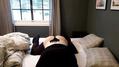 Sissy femboy twerking in slow motion in a corset and thong - 9 image