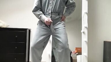 Jeans jumpsuit and high heels on sissy crossdresser slut - 15 image