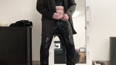 Satin jacket, sequins leggings and sequins crop top tranny - 10 image