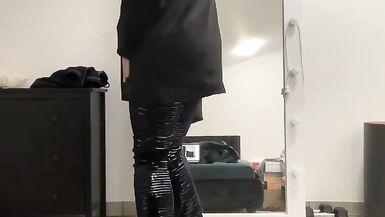 Satin jacket, sequins leggings and sequins crop top tranny - 2 image