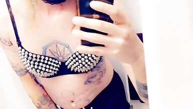 Trans Rocker Showing Off Her Boobs - 3 image