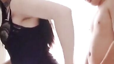 super cute teenager asian ladyboy with a client getting fucked hard in the ass - 15 image