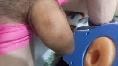 slow motion huge cock sissy toy milking - 3 image