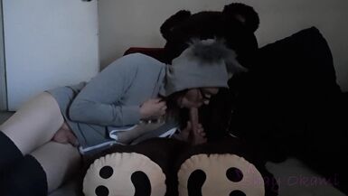 Horny Wolf-Femboy Rides Fat Bear Cock - 2 image