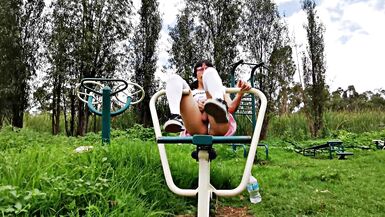 Bike ride showing panties, this old man wanted to fuck me, OUTDOOR CUMSHOT - 15 image