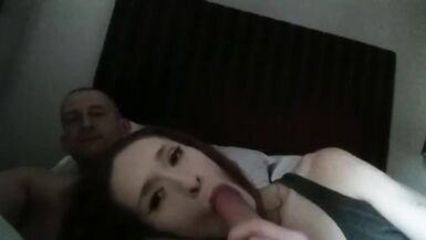 Trans Gagging on older guys cock - 13 image