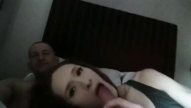 Trans Gagging on older guys cock - 14 image