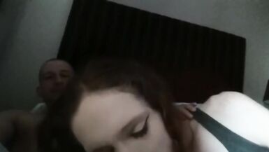 Trans Gagging on older guys cock - 15 image