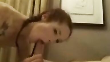 Sexy trans girl gags on cock - 7 image