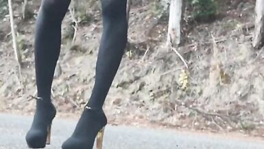 Cuash fetish to trample a stuffed animal in outdoor heel transvestite - 13 image