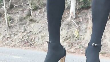 Cuash fetish to trample a stuffed animal in outdoor heel transvestite - 14 image