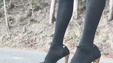 Cuash fetish to trample a stuffed animal in outdoor heel transvestite - 6 image