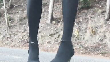 Cuash fetish to trample a stuffed animal in outdoor heel transvestite - 9 image