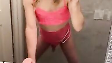 Teen Crossdresser Fucks and Begs For Cock - 7 image