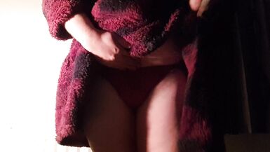 Solo Sissy Red Panty Schlapping - 13 image