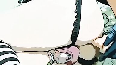 (Filtered) Sissy femboy plays with dildo and shows off ass - 11 image