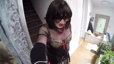 Sub shemale whipped and taking strapon - 15 image