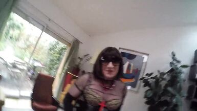 Fat ass shemale trained with dildo before fucked by mistress - 8 image